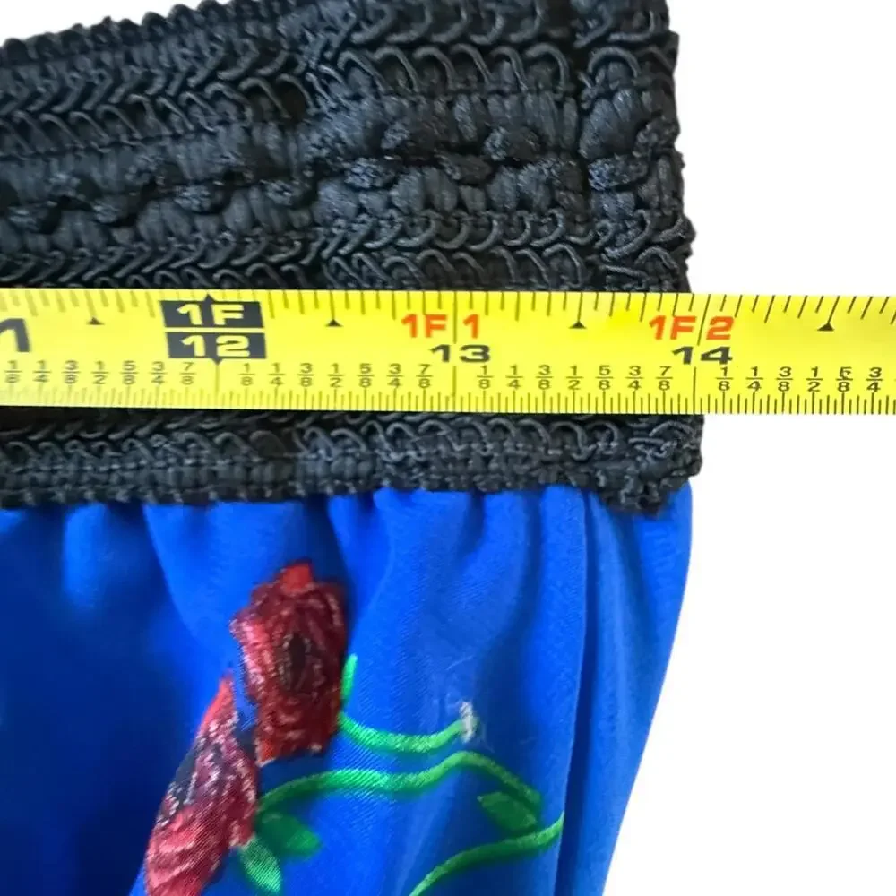 Dare Royal Blue Floral Maxi Skirt Made in USA Size 1X - Picture 5 of 6